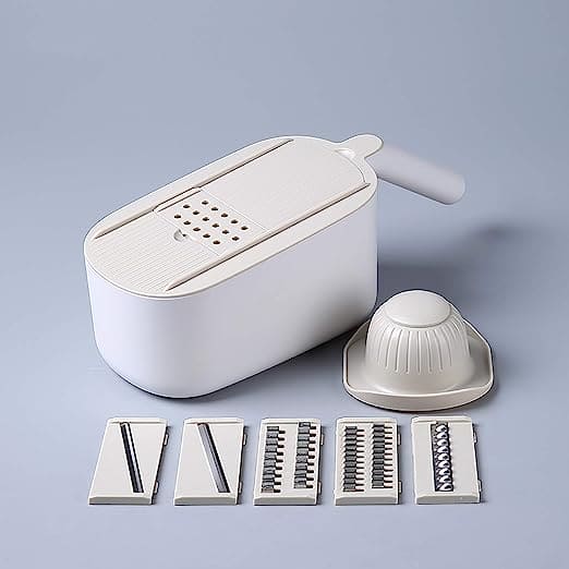 Artifact Vegetable Cutting Shredder, Household Multifunction Slicer Grater, Double Draining Hand Guard Design Fruit Peeler, Professional Grater With Adjustable Blades, Manual Vegetable Cutter, Kitchen Salad Food Chopper With Container And Drain Basket