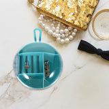 Circular Jewellery Box, Mini Round Shape Jewelry Organizer, Necklace Earrings Rings Holder, Transparent Round Travel Jewelry Box, Multi Grid Storage Case for Earrings Rings