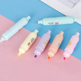 Cute Candy Shaped Highlighter, Chisel Tip Fine Grip Marker Pen, Fluorescent Coloring Pens for Student Office School Home