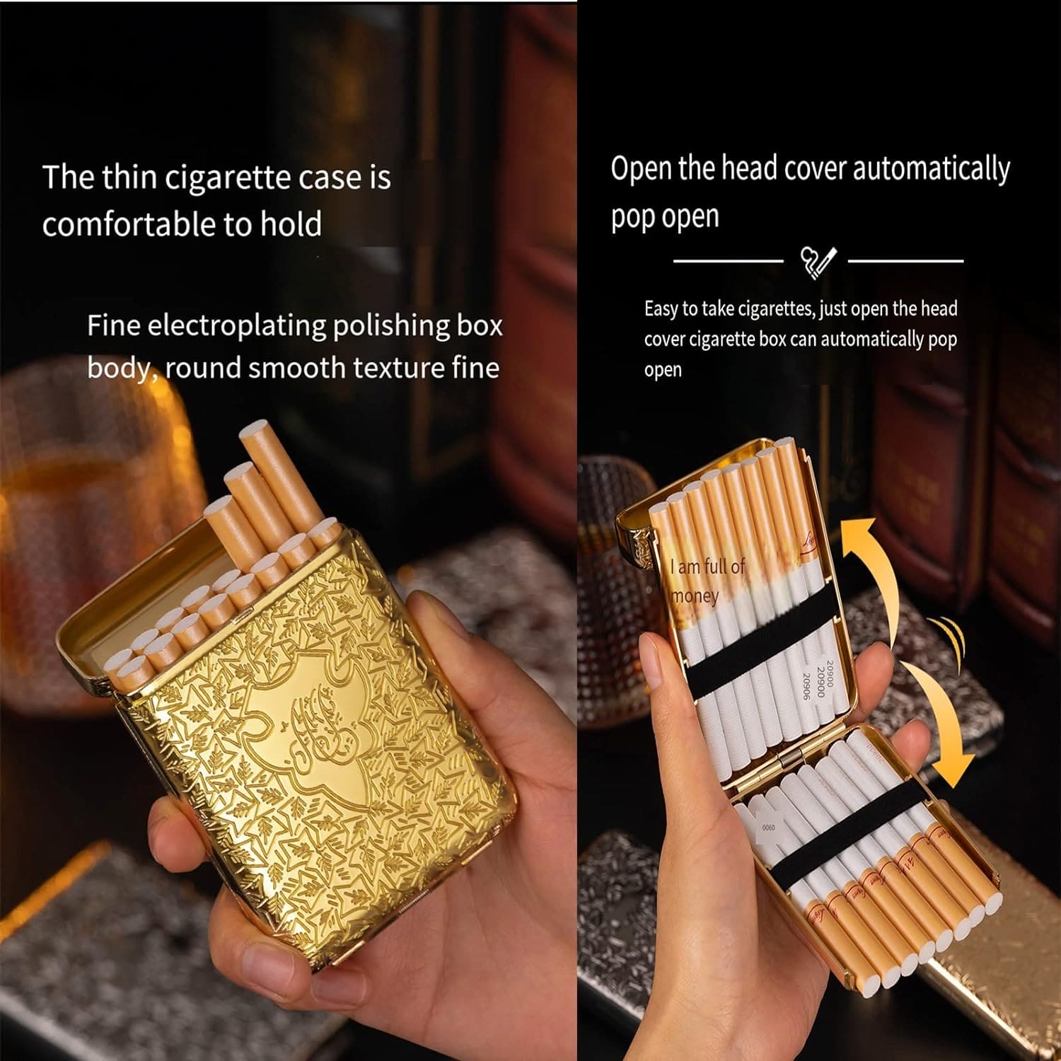 Royal Cigarette Holder, Retro 16 Pcs Cigarette Box, Peaky Blinders Flick Box Holder, Luxury Vintage Carved Cigarette Box, Shelby Smoke Pocket Holder, Portable Smoking Tool, Expandable Cigarette Cases