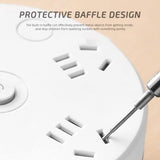 Multi Hole Plug Board, Retractable Extension Cord, 5 Outlet Flat Plug Board, Household socket With Wire Plug Row, Multifunctional USB Plug Board