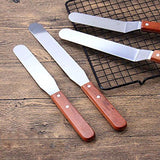 Stainless Steel Cake Icing Spatula, Professional Stainless Steel Cake Icing Spatula, Butter Cream Icing Frosting Knife, Steel Palette Knife Scraper With Wooden Handle, Offset Frosting Angled Icing Spatula, Kitchen Cake Decoration Tools