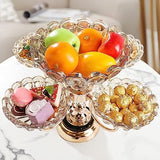 Multilayer Candy Platter, European Metal Fruit Bowl, Creative Light Luxury Snack Candy Plate,  Home Living Room Coffee Table Tray, Decorations Fruit Bowl, Rotatable Fruit Basket