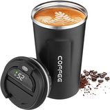 Portable Travel Coffee Mug, Smart Digital Coffee Mug, Temperature Display Coffee Mug, Portable Tumbler Thermos Cup,Car Thermos Coffee Mug Travel Mug with Leak-proof Lid for Coffee, Tea, Cold Beverage, Ice Drinks, Travel Thermal Bottle