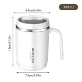 500ml Travel Carry Mug With Handle, Stainless Steel Thermos with Cup Lid, Household Office Insulated Mug, Double Anti-scald Thermal Mug, Large Capacity Beverage Cup, Home Office Coffee Mug, Coffee Milk Juice Mug with Straws &Lids Kitchen Drinkware
