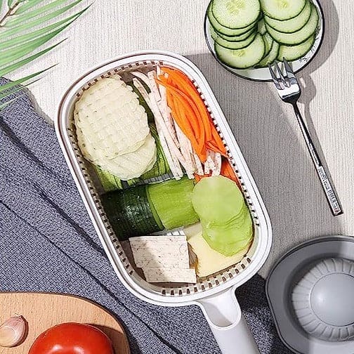 Artifact Vegetable Cutting Shredder, Household Multifunction Slicer Grater, Double Draining Hand Guard Design Fruit Peeler, Professional Grater With Adjustable Blades, Manual Vegetable Cutter, Kitchen Salad Food Chopper With Container And Drain Basket