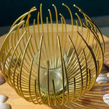 Geometric Metal Candle Holder, Gold Lantern Metal Candlestick, Nordic Home Decor Wrought Iron Candle Holder, Metal Crafts Modern Desktop Candle Holder, Metal Candlestick Wedding Bedroom Table Decoration