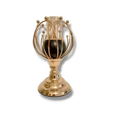 Eleanor Caged Candle Holder, Classical Iron Candle Holder With Stand, Gold Lantern Metal Candlestick, Nordic Home Decor Wrought Iron Candle Holder, Metal Candlestick Wedding Bedroom Table Decoration