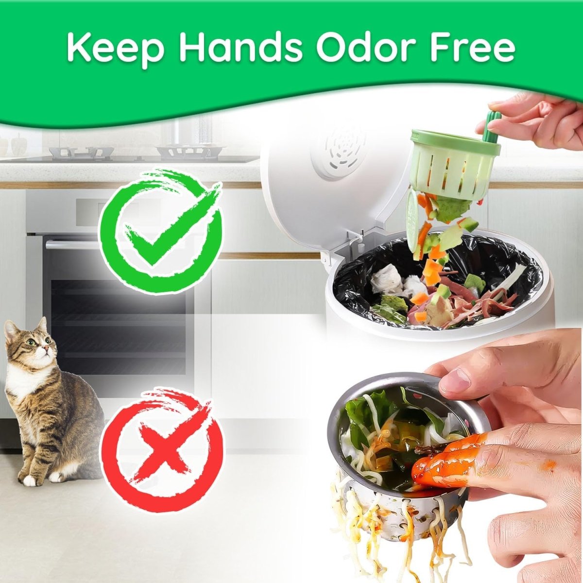 Cactus Sink Drain Basket | Kitchen Sink Strainer with Hands-free Waste Removal