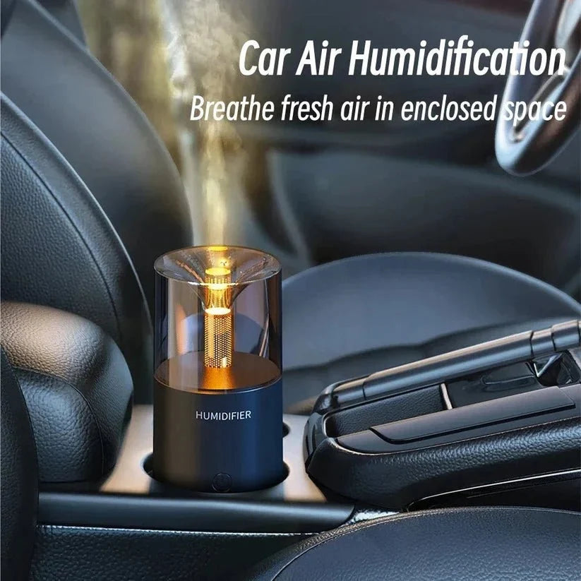 Candle Light Electric Humidifier | Flame Effect Aroma Diffuser for Home & Office