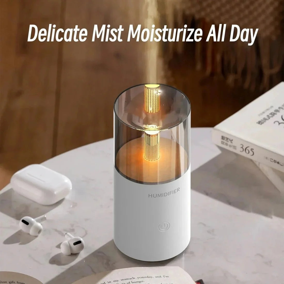 Candle Light Electric Humidifier | Flame Effect Aroma Diffuser for Home & Office