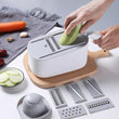 Artifact Vegetable Cutting Shredder, Household Multifunction Slicer Grater, Double Draining Hand Guard Design Fruit Peeler, Professional Grater With Adjustable Blades, Manual Vegetable Cutter, Kitchen Salad Food Chopper With Container And Drain Basket