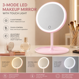 3-Mode LED Makeup Mirror with Touch Light