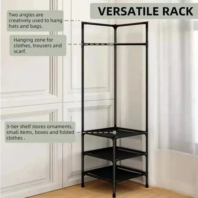 Corner Cloth Rack – Space-Saving Clothes Organizer for Home
