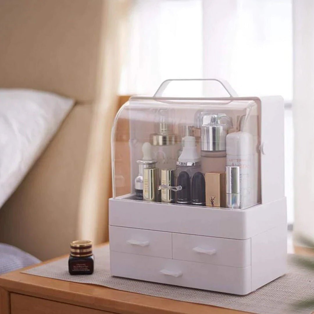 Cosmetic Organizer | Makeup Storage Box with Compartments & Drawers