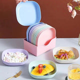 Creative Dish Set – 10 Colorful Plastic Plates, Microwave & Dishwasher Safe