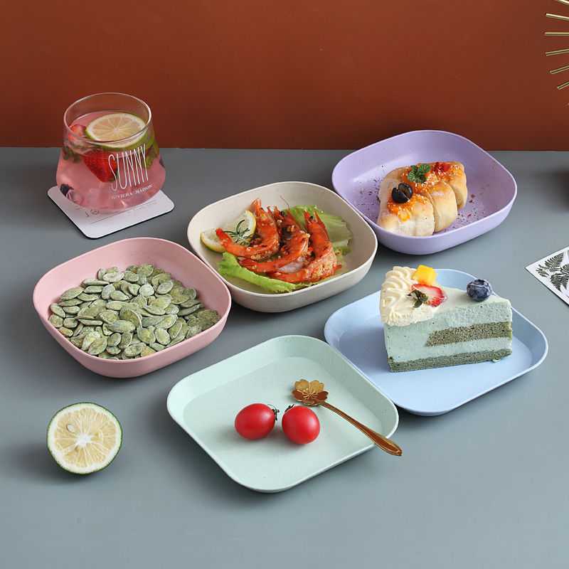 Creative Dish Set – 10 Colorful Plastic Plates, Microwave & Dishwasher Safe