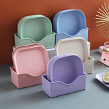 Creative Dish Set – 10 Colorful Plastic Plates, Microwave & Dishwasher Safe