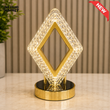 CRYSTAL DIAMOND SHAPE LED DECORATIVE TABLE LAMP WITH GOLDEN BASE