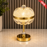 CRYSTAL GLOBE LED DECORATIVE TABLE LAMP WITH GOLDEN BASE