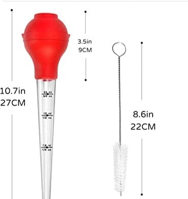 Oil Injector, Silicon BBQ Baster Syringe, Food Flavor Injector, Meat Marinade Injector, Liquid Drop Dropper, Home Baking Kitchen Tool, Round bulb Baster Syringe