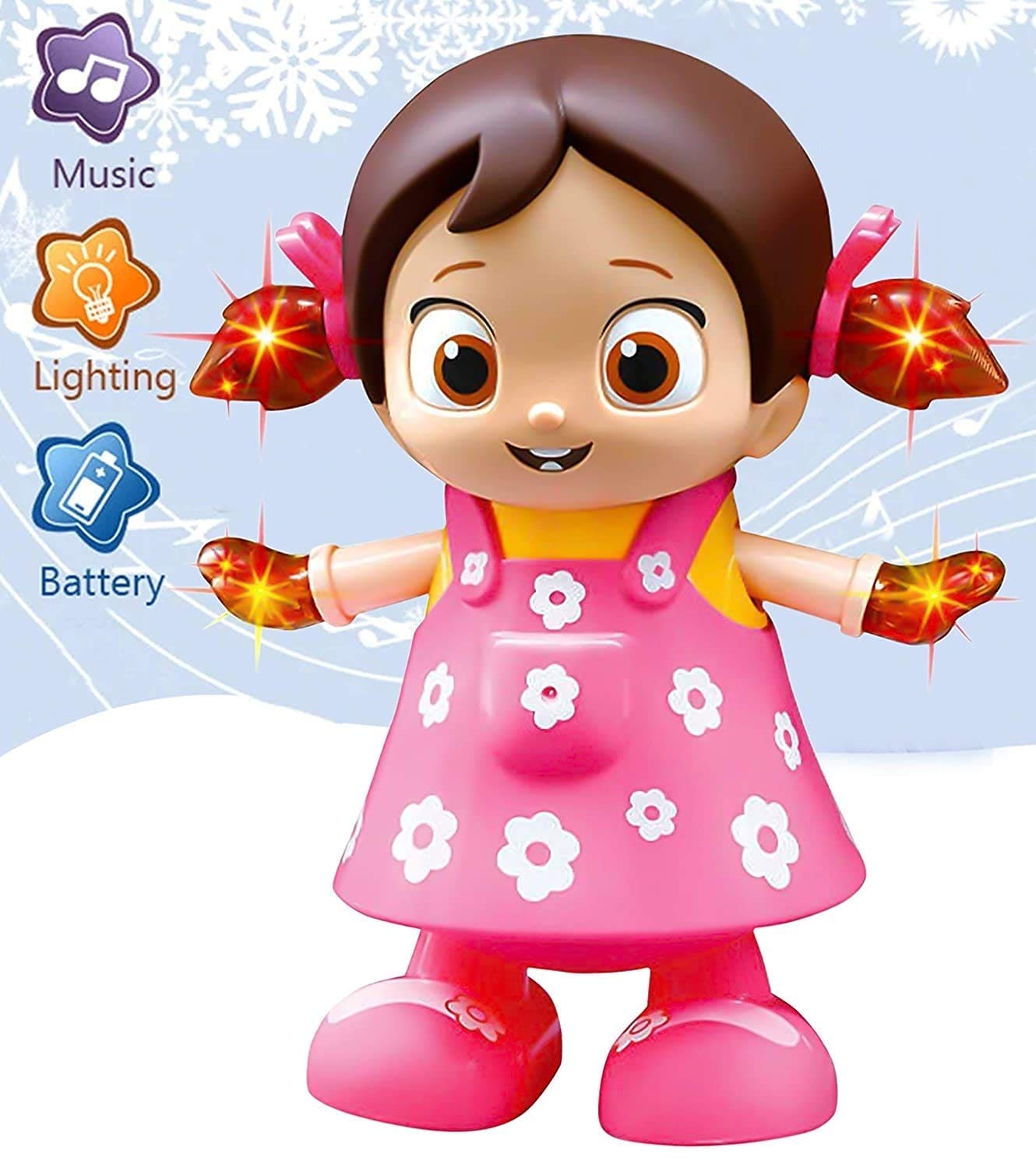 Walking Dancing Doll, Electric Lighting Music Baby Reborn Doll, Musical  Flash Light Baby Doll, Dancing Girl Toy with 3D Lights Music
