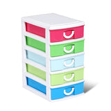 Colorful Mini Drawer Organizer, Multi Colored Drawer Storage Tower, Six Layer Flat Top Drawer Organizer