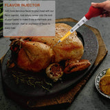Oil Injector, Silicon BBQ Baster Syringe, Food Flavor Injector, Meat Marinade Injector, Liquid Drop Dropper, Home Baking Kitchen Tool, Round bulb Baster Syringe