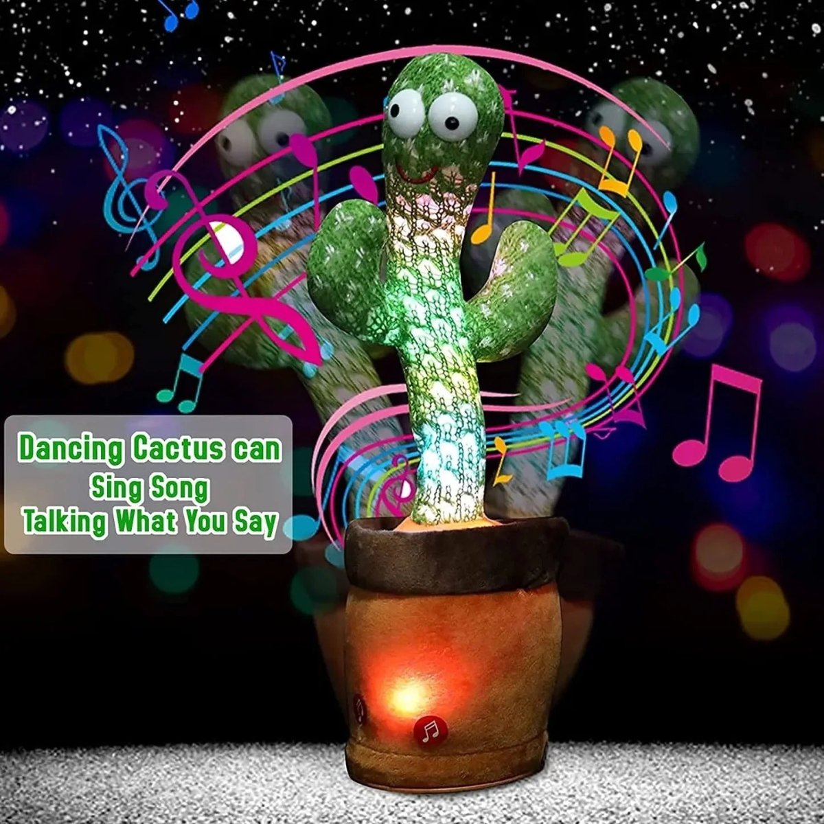 Dancing & Talking Cactus Toy | Singing Mimicking Cactus with Lights | Funny Dancing Plush Toy for Kids