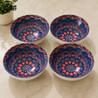 DANNY HOME CERAMIC SERVING BOWL SET WITH ORNAMENTAL DESIGN -  4 PIECE SET