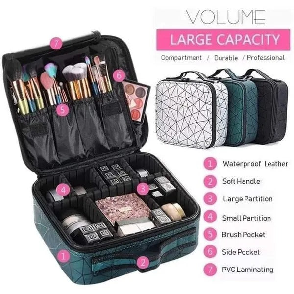 Waterproof Travel Makeup Storage Bag with Pouch – Large Capacity Toiletries & Cosmetic Organizer for Women