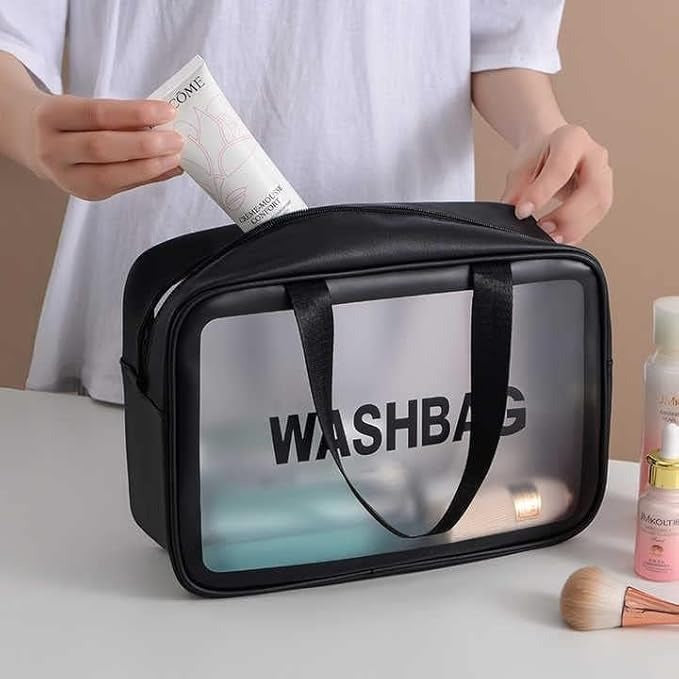 Frosted Makeup Bag – Large Capacity & Waterproof Cosmetic Pouch