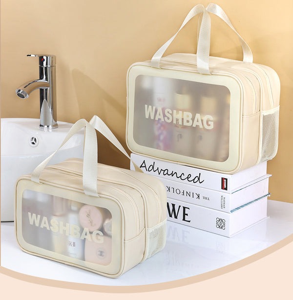 Frosted Makeup Bag – Large Capacity & Waterproof Cosmetic Pouch