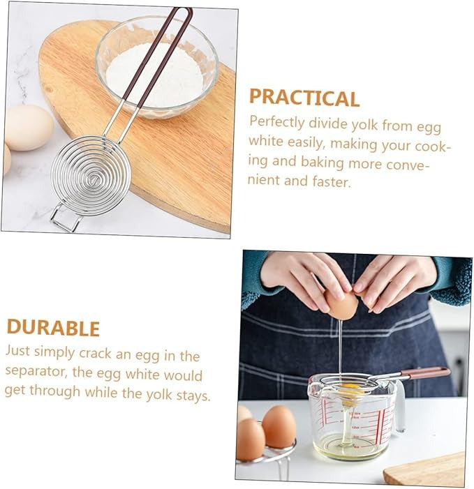 Stainless Steel Egg Separator – Yolk & White Divider