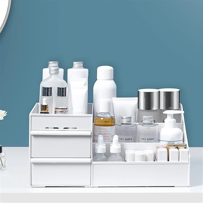 Dressing Table Makeup Organizer – Multi-Compartment Storage Box
