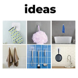 Drill-Free Wall Hanging Kit – 10 Strong Adhesive Hooks with Screw Design