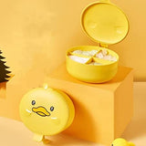 Duck Shape 4 Grid Spice Box, Seasoning Box Storage Container, 4 Compartment Enclosed Space Box, Spice Herbs Condiment Jar,  Kitchen Supplies Household Tool, Spice Jar with 4 Spoons