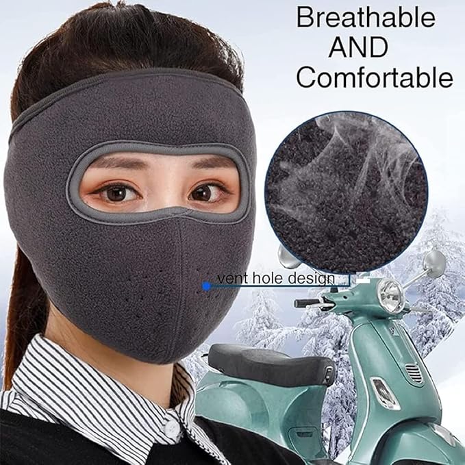 Dustproof Winter Face Mask with Eye Shield | Windproof Fleece Mask for Outdoor Protection | Full Coverage Warm Mask