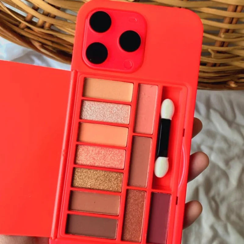 iPhone Makeup Palette, 11 Color Eyeshadow Palette with Mirror Back, Eyeshadow Highlighter Blusher Palette