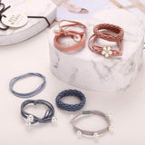 Set Of 8 Elastic Ponytail, Faux Pearl Hair Ties Elastic Hair Bands Ropes, Hair Elastics Scrunchies Ponytail Holders, Hair Accessories For Women Girls