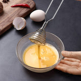 Spiral Head Egg Beater, Stainless Steel Spring Swirling Beater, Hand Mixer Kitchen Tool for Mixing, Manual Hand Mixer