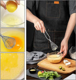 Spiral Head Egg Beater, Stainless Steel Spring Swirling Beater, Hand Mixer Kitchen Tool for Mixing, Manual Hand Mixer
