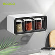 Ecoco Kitchen Spice Organizer – Wall Mounted 3 Container Storage Box