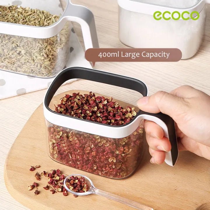 Ecoco Kitchen Spice Organizer – Wall Mounted 3 Container Storage Box