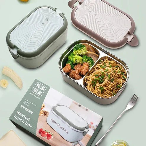 Electric Lunch Box Food Warmer – Stainless Steel Portable Heated Lunch Box for Office, School & Travel