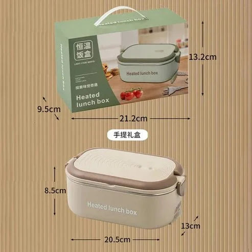 Electric Lunch Box Food Warmer – Stainless Steel Portable Heated Lunch Box for Office, School & Travel