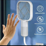 Electric Mosquito Killer Racket with 2-in-1 LED Flashlight – Rechargeable Bug Zapper