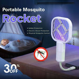 Electric Mosquito Killer Racket with 2-in-1 LED Flashlight – Rechargeable Bug Zapper