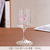 Elegance in Every Sip – Pink Butterfly Flute Glass