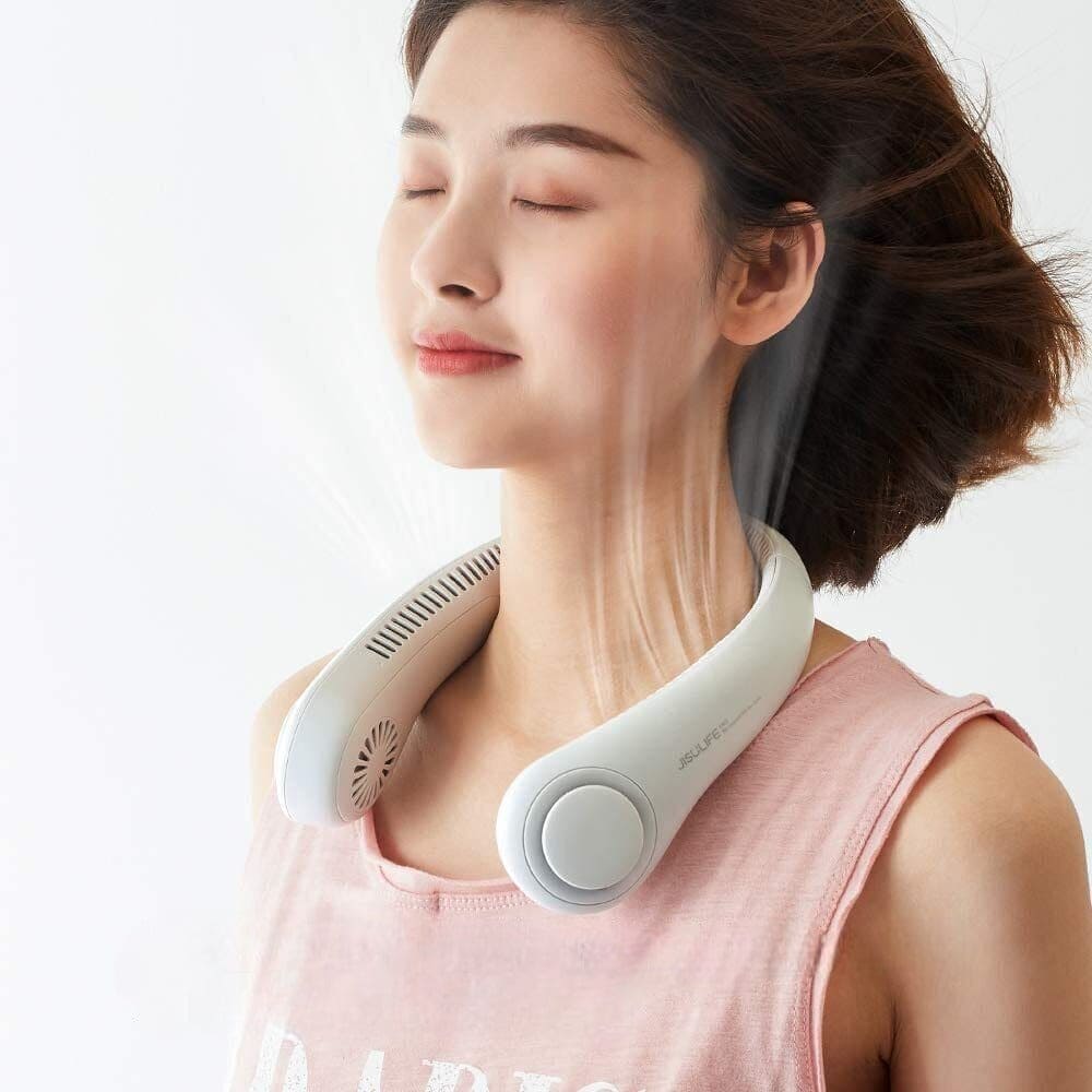 Portable Neck Fan, Bladeless Hanging Neck Fan, Summer Traveling Outdoor Sports Fans, Hands Free Rechargeable Head Fan, Cooling Airflow Wingless Neck Fan, Mini Air Cooler Conditioner for Travel Outdoor, Adjustable Comfy Neck Fan